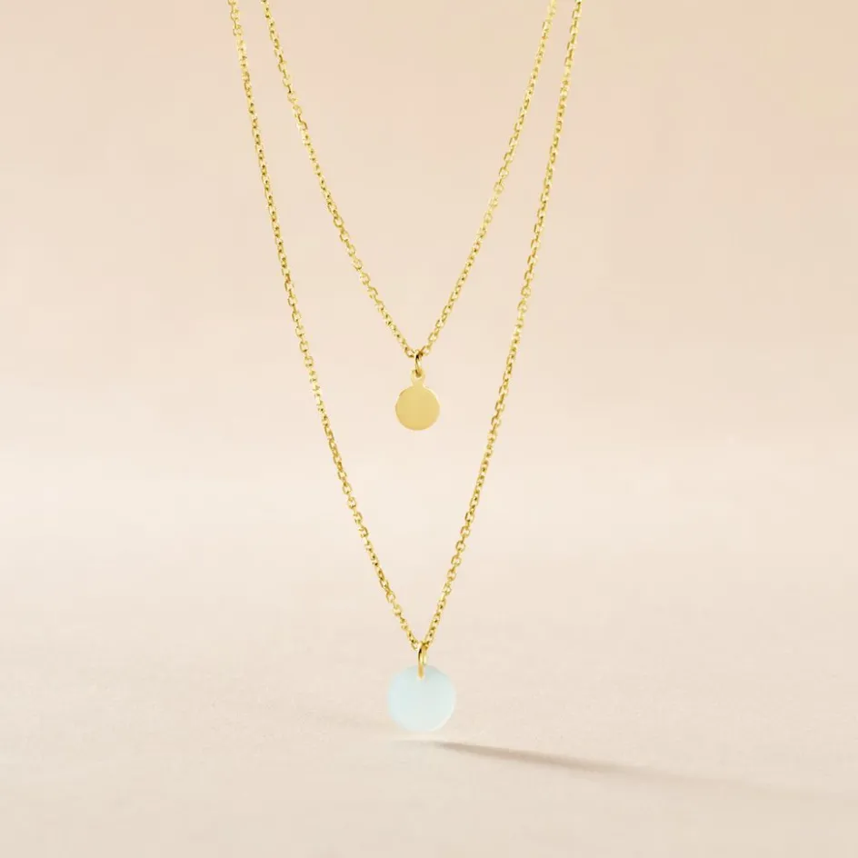 Discount Histoire d'Or Collier Pampilles Colorées Or Jaune Amazonite or jaune amazonite vert