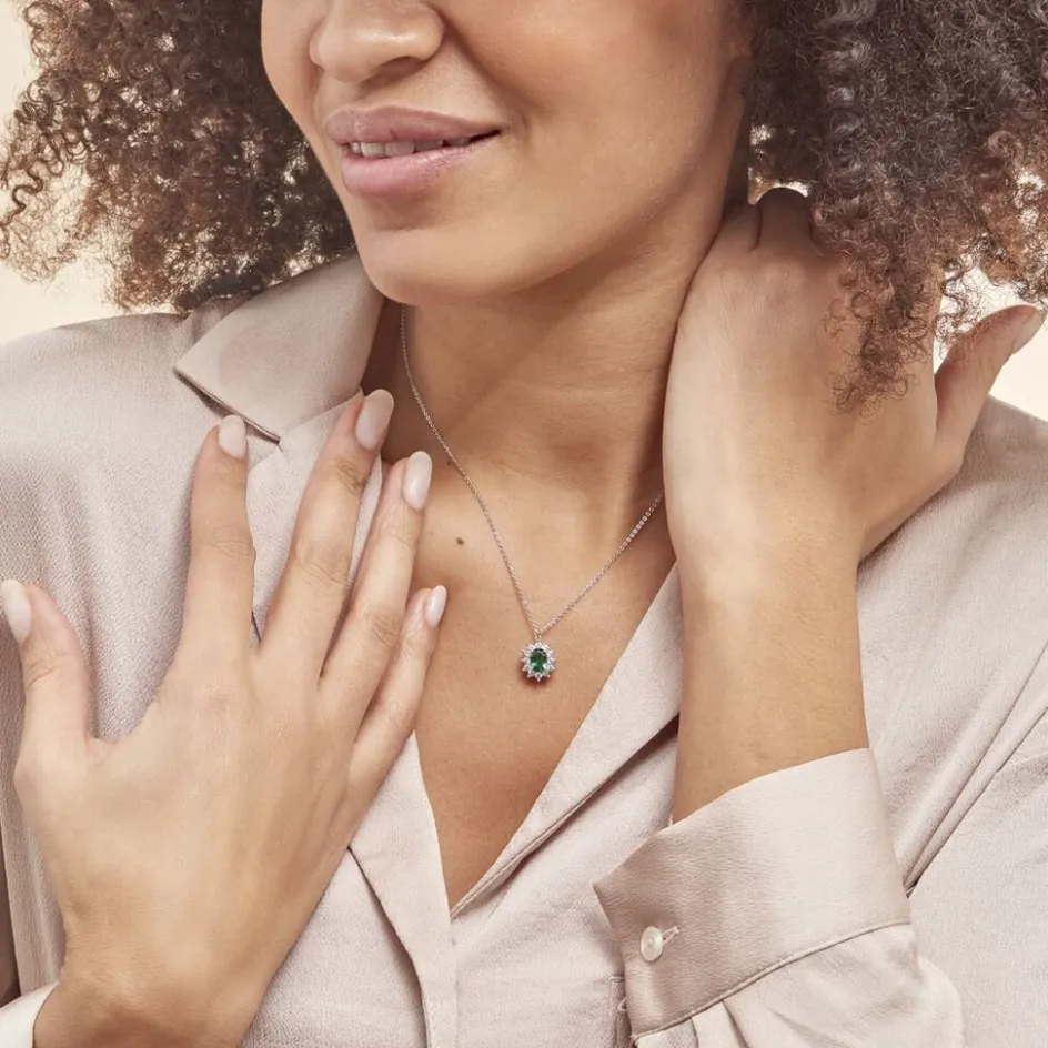 Clearance Histoire d'Or Collier Perez Argent Blanc Oxyde De Zirconium argent blanc oxyde jaune