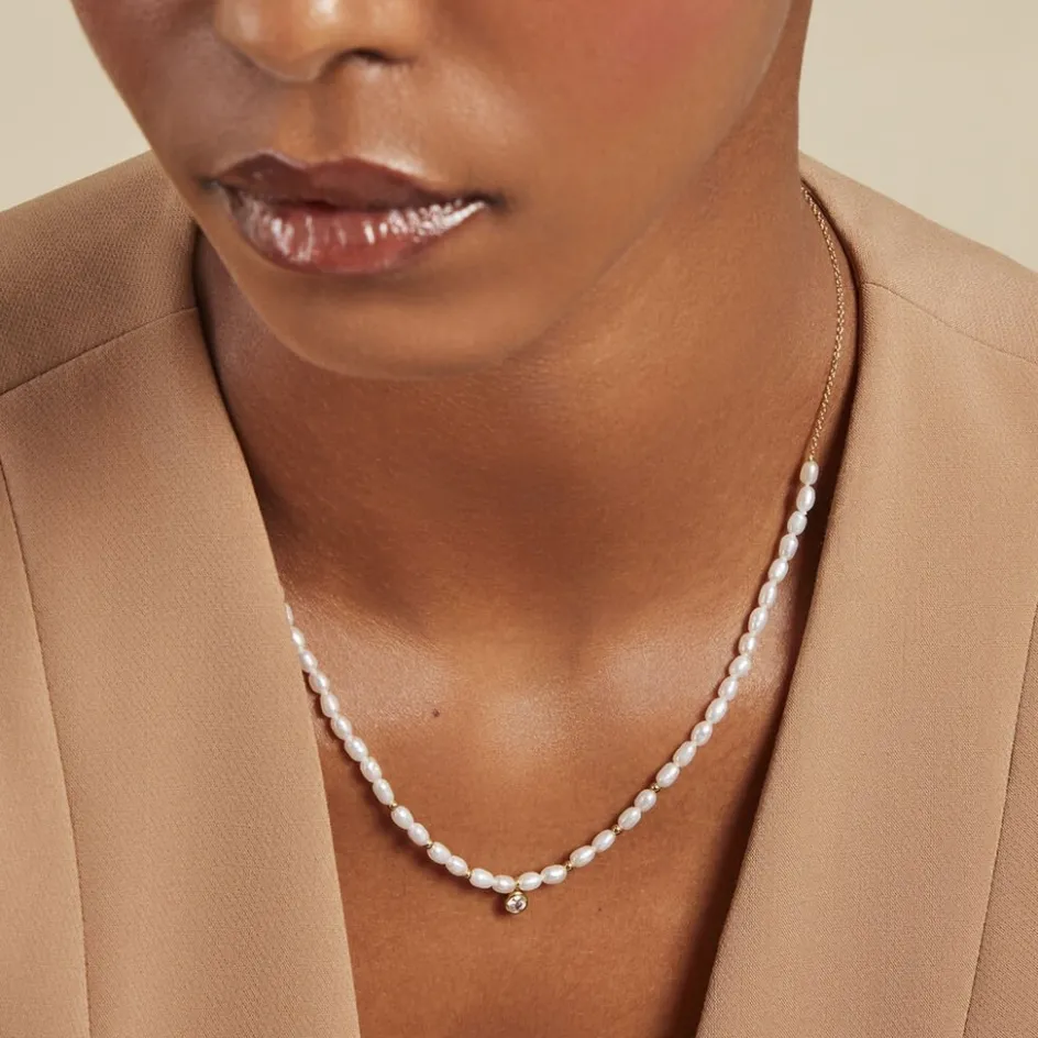 Hot Histoire d'Or Collier Perlissima Et Perle De Culture argent blanc oxyde