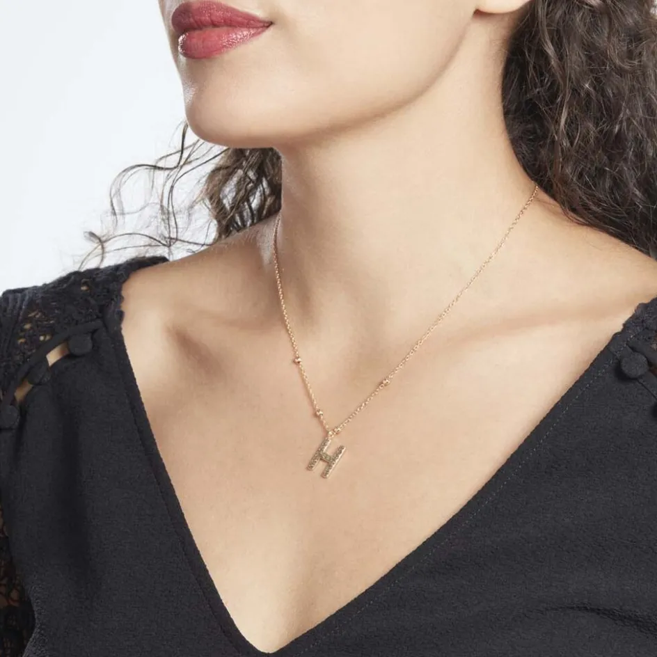 Outlet Histoire d'Or Collier Plaqué Or Jaune Lettra