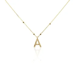 Online Histoire d'Or Collier Plaqué Or Jaune Lettra