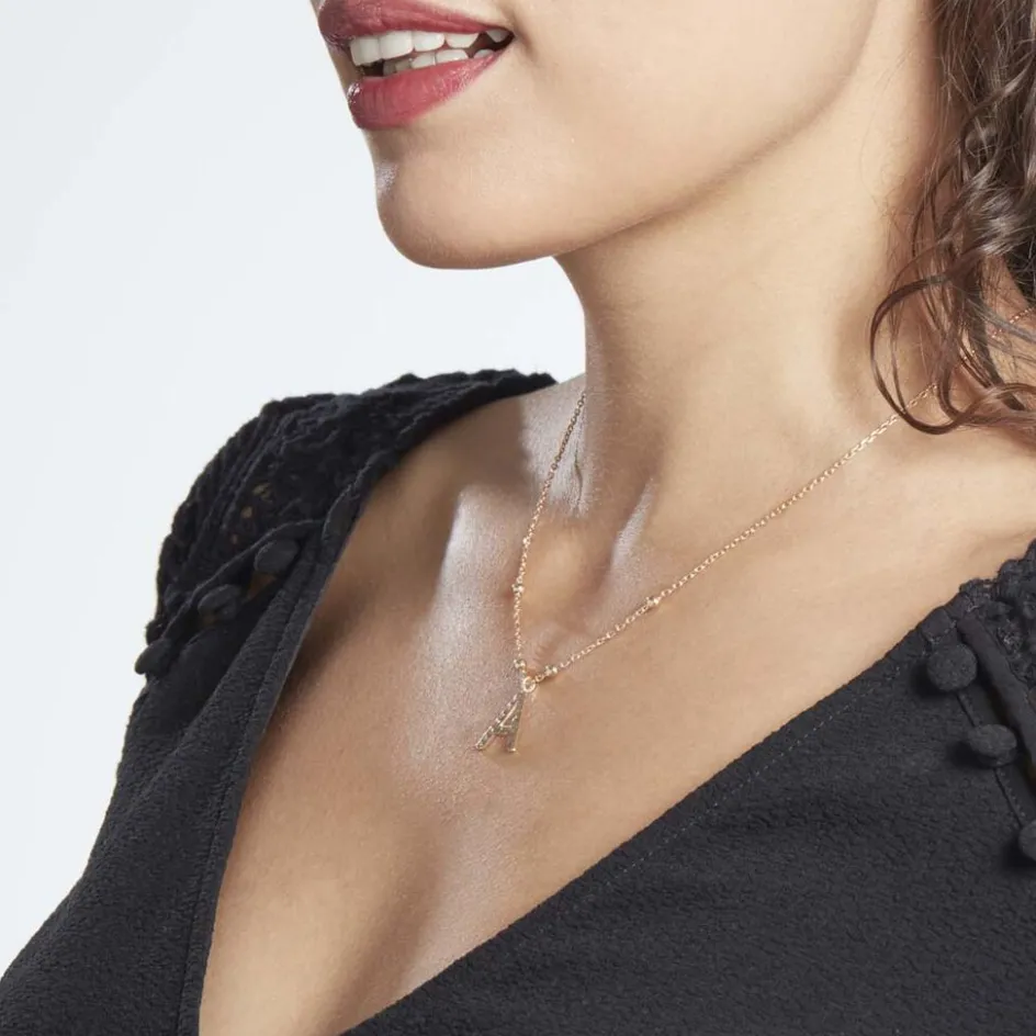 Online Histoire d'Or Collier Plaqué Or Jaune Lettra