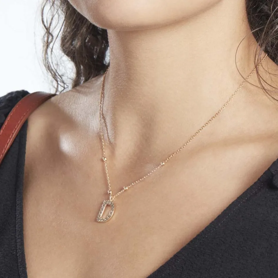 Online Histoire d'Or Collier Plaqué Or Jaune Lettra