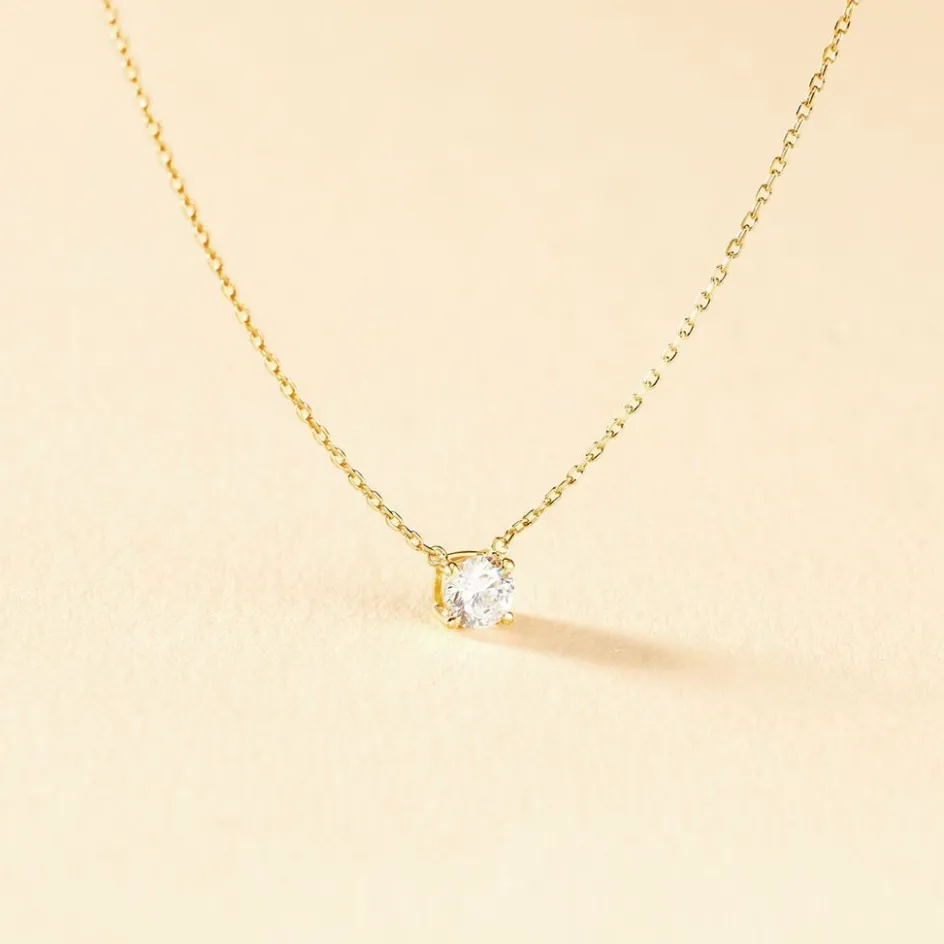 Outlet Histoire d'Or Collier Ponama Or Jaune Oxyde De Zirconium