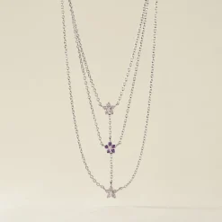 Clearance Histoire d'Or Collier Purple Bloom Argent Blanc Oxyde De Zirconium argent blanc oxyde violet