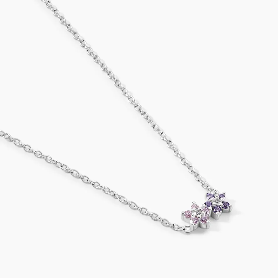 Sale Histoire d'Or Collier Purple Bloom Argent Blanc Oxyde De Zirconium argent blanc oxyde violet