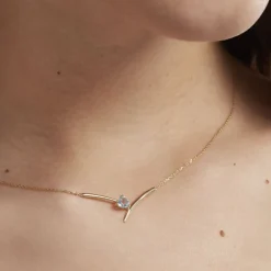 Hot Histoire d'Or Collier Renaldine Or Jaune Topaze or jaune topaze bleue