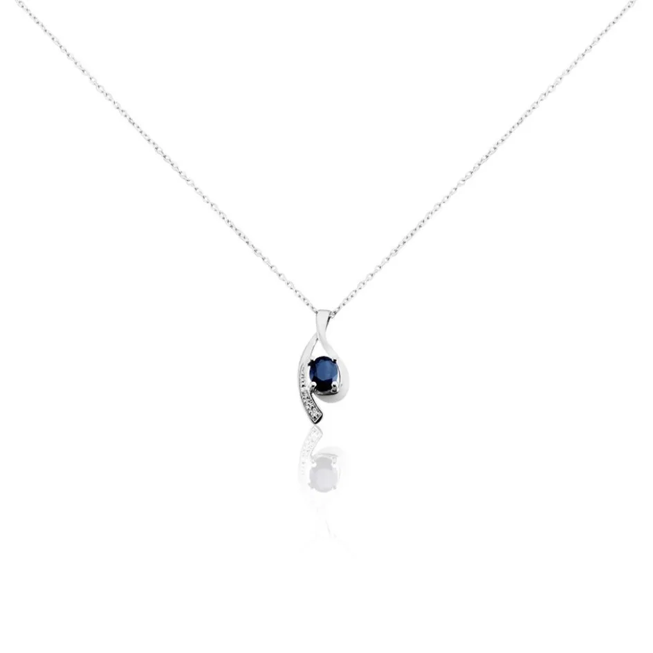 Outlet Histoire d'Or Collier Sagesse Or Blanc Saphir Et Diamant