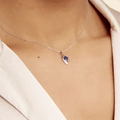 Outlet Histoire d'Or Collier Sagesse Or Blanc Saphir Et Diamant