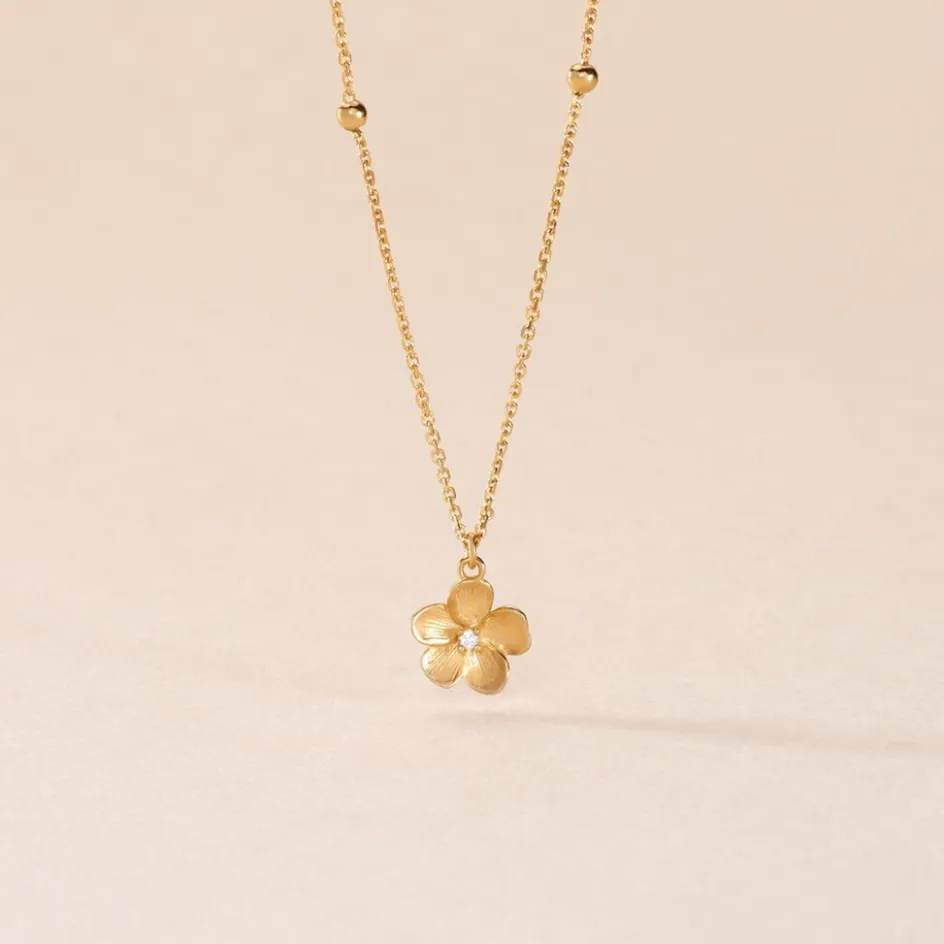 Outlet Histoire d'Or Collier Sakura Love Or Jaune Oxyde De Zirconium