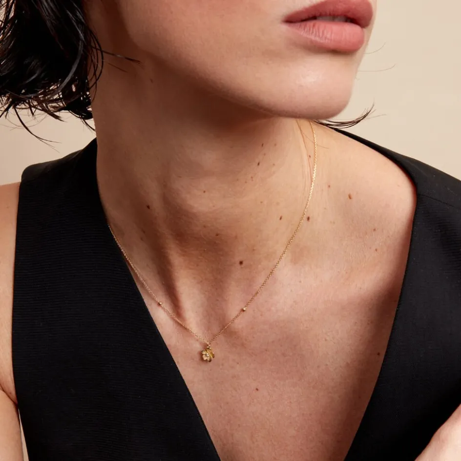 Outlet Histoire d'Or Collier Sakura Love Or Jaune Oxyde De Zirconium