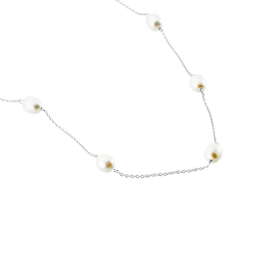 Clearance Histoire d'Or Collier Sautoir Argent Gaspar Perles De Culture 7-8mm 73cm