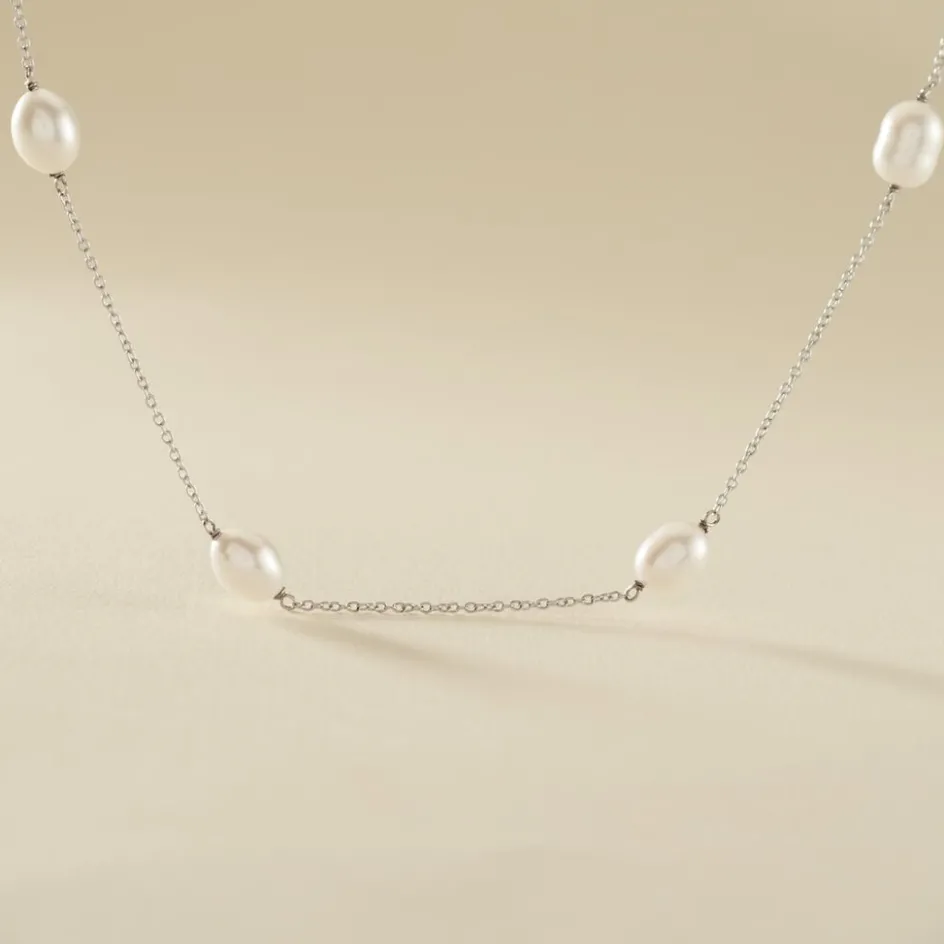 Clearance Histoire d'Or Collier Sautoir Argent Gaspar Perles De Culture 7-8mm 73cm