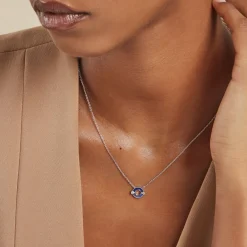 Best Histoire d'Or Collier Serafine Argent Blanc Lapis Lazuli Oxyde argent blanc lapis lazuli bleu