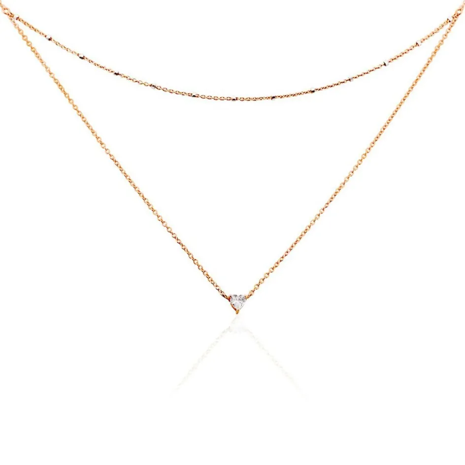 Outlet Histoire d'Or Collier Serres Argent Rose Oxyde De Zirconium