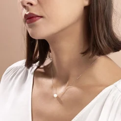 Outlet Histoire d'Or Collier Sissy Or Blanc Perle De Culture or blanc perle nacre