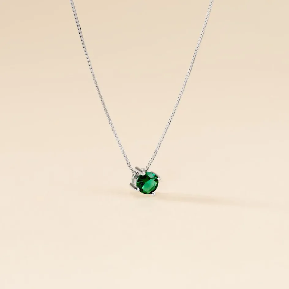 Outlet Histoire d'Or Collier Solitaire Argent Blanc Rio Santa Teresa Oxyde De Zirconium argent blanc oxyde