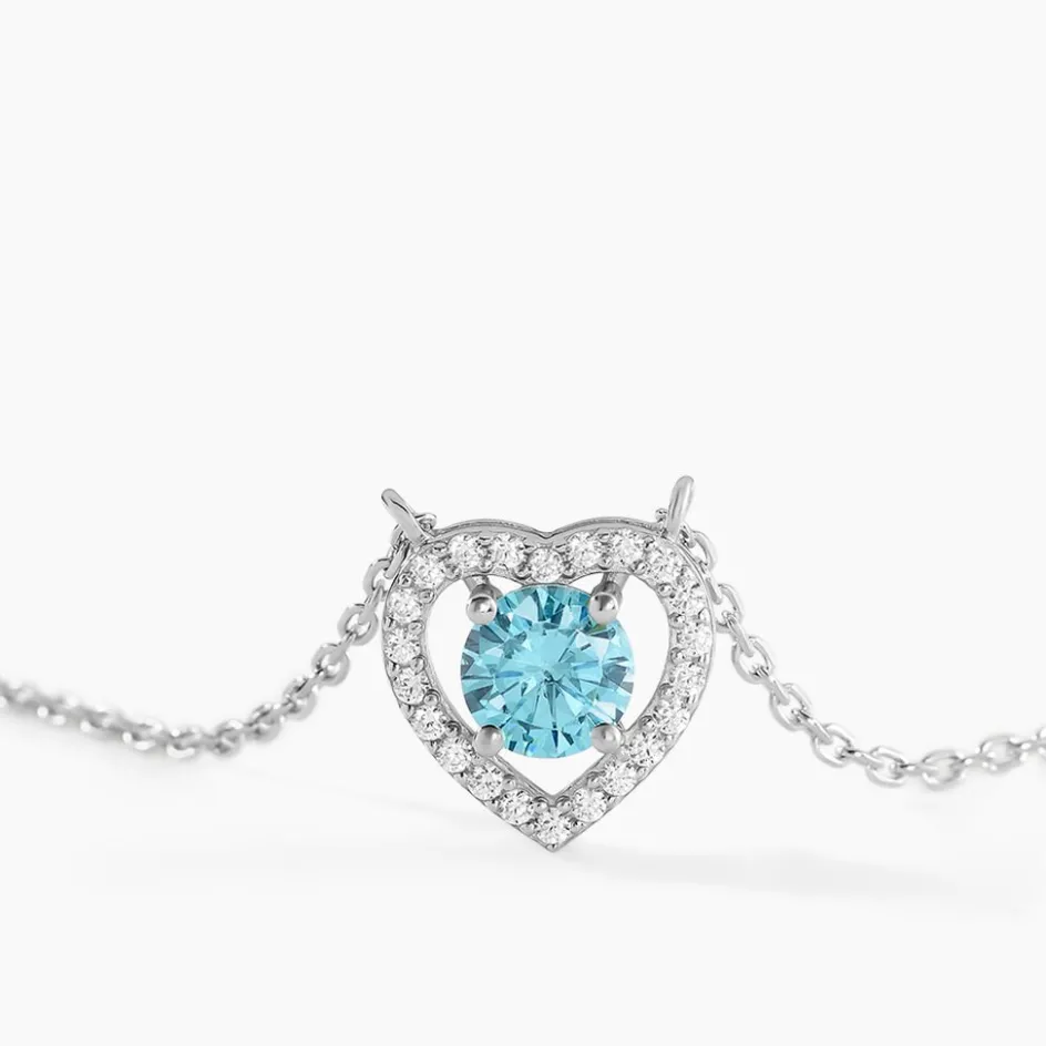 New Histoire d'Or Collier Suzon Argent Blanc Oxyde De Zirconium argent blanc oxyde bleu sky