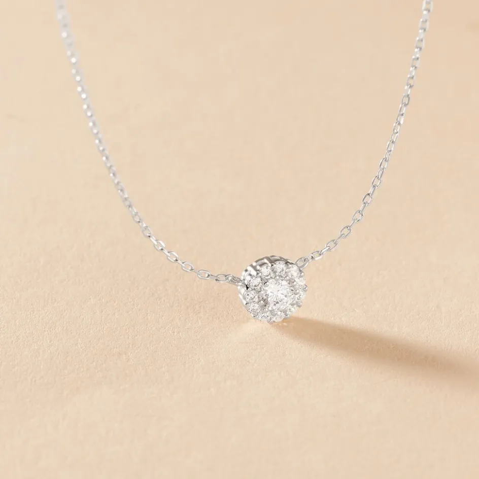 Best Histoire d'Or Collier Swanny Argent Blanc Oxyde De Zirconium