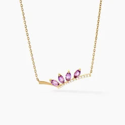Online Histoire d'Or Collier Tiara Or Jaune Améthyste Oxyde De Zirconium or jaune améthyste violet