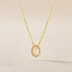 New Histoire d'Or Collier Vintage Love Plaqué Or Jaune Pierre De Lune plaqué or jaune pierre de lune blanc
