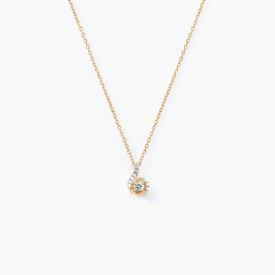 Discount Histoire d'Or Collier Vrille Accompagnee or jaune diamant