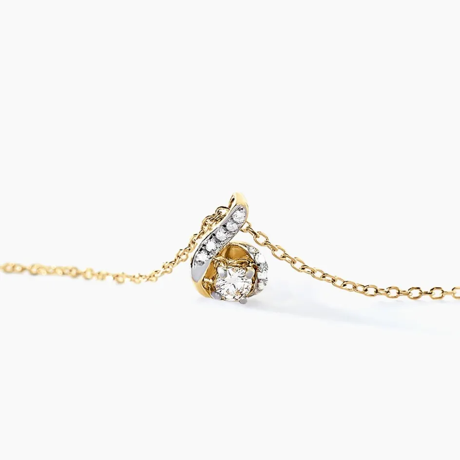 Discount Histoire d'Or Collier Vrille Accompagnee or jaune diamant