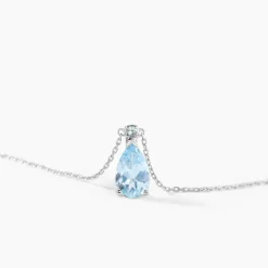 Outlet Histoire d'Or Collier Yrene Or Blanc Topaze or blanc topaze bleu london