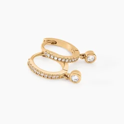 Histoire d'Or Creoles Dili Plaqué Or Oxydes De Zirconium* Boucles D'Oreilles|Boucles D'Oreilles Fantaisie