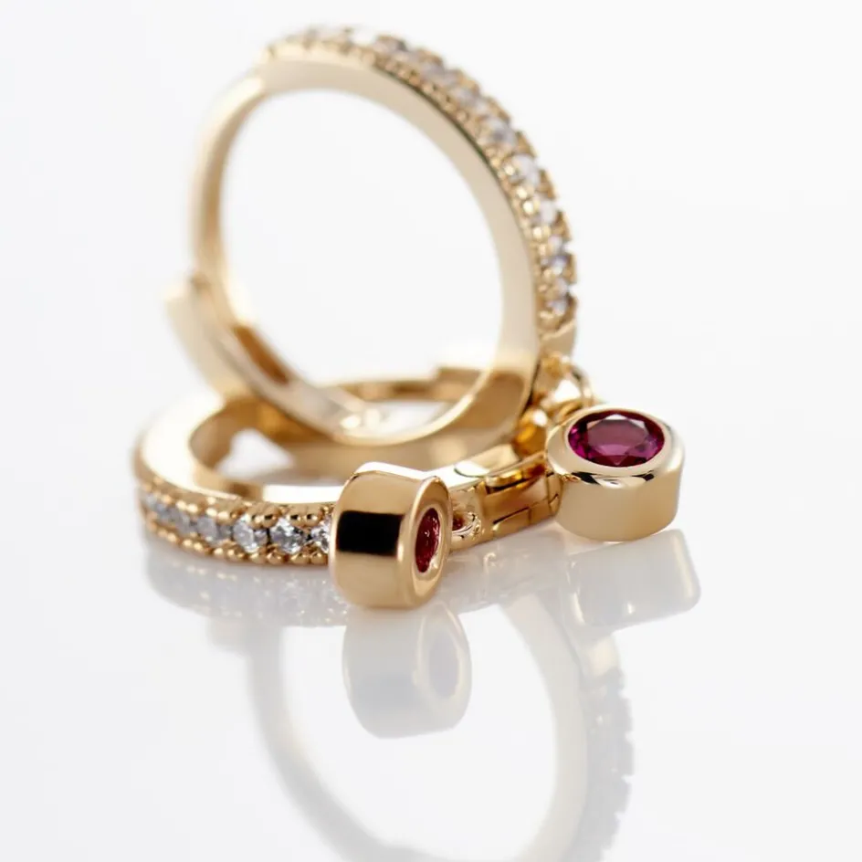 Histoire d'Or Creoles Dili Plaqué Or Pierres* Boucles D'Oreilles|Boucles D'Oreilles Fantaisie