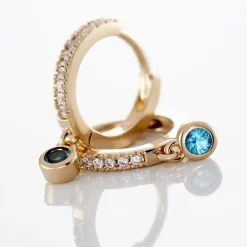 New Histoire d'Or Creoles Dili Plaqué Or Pierres plaqué or jaune pierre bleu