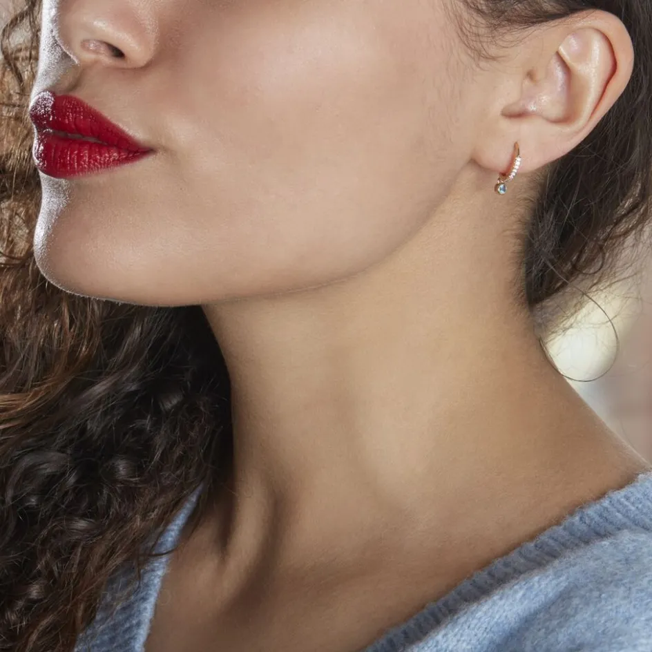 New Histoire d'Or Creoles Dili Plaqué Or Pierres plaqué or jaune pierre bleu