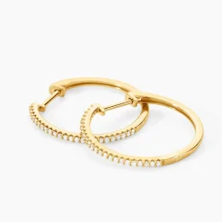 Histoire d'Or Creoles Or Jaune Aryanna Diamants* Boucles D'Oreilles|Boucles D'Oreilles Créoles