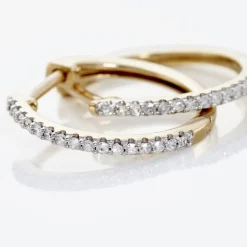 Histoire d'Or Creoles Or Jaune Aryanna Diamants* Boucles D'Oreilles|Boucles D'Oreilles Créoles