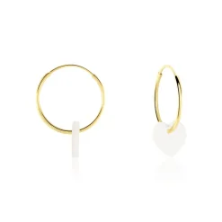 New Histoire d'Or Creoles Or Jaune Vicenze Nacre