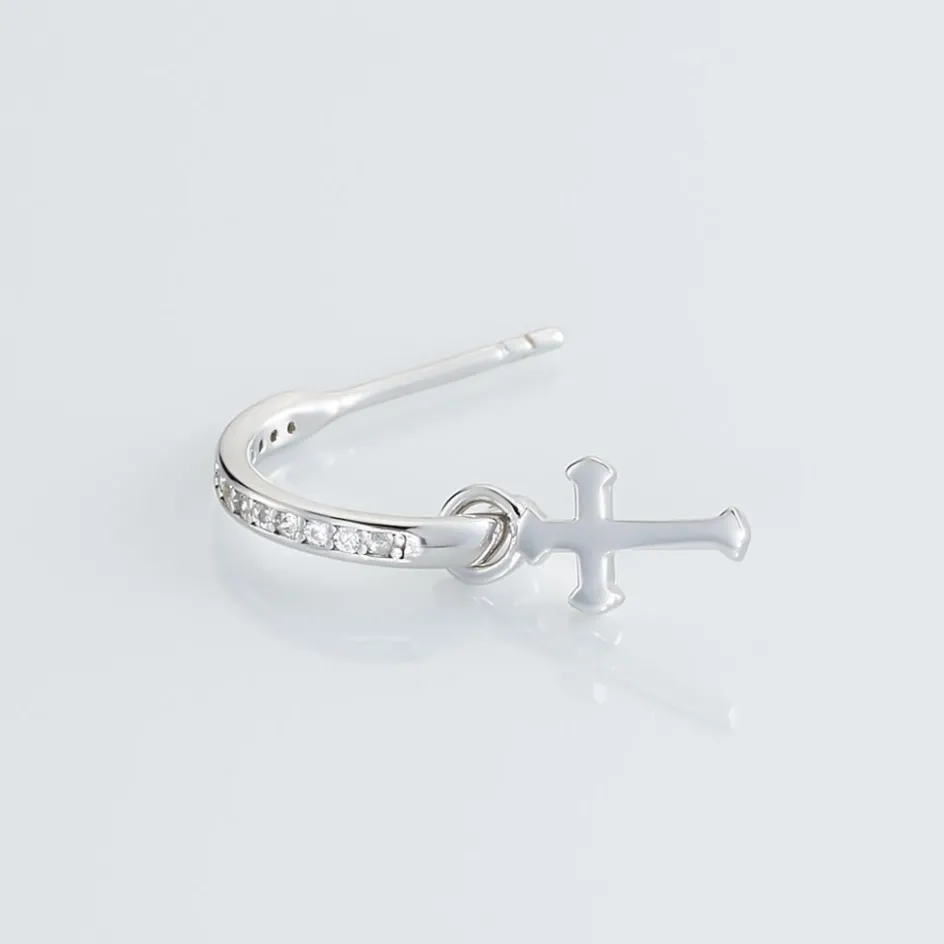 Online Histoire d'Or Créole Unitaire Ancelin Rondes Argent Blanc Oxyde De Zirconium