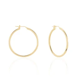 Hot Histoire d'Or Créoles Ada Lisse Plaque Or Jaune