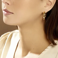 Histoire d'Or Créoles Adama Acier Jaune acier doré