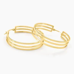 Hot Histoire d'Or Créoles Adel Acier Jaune acier doré