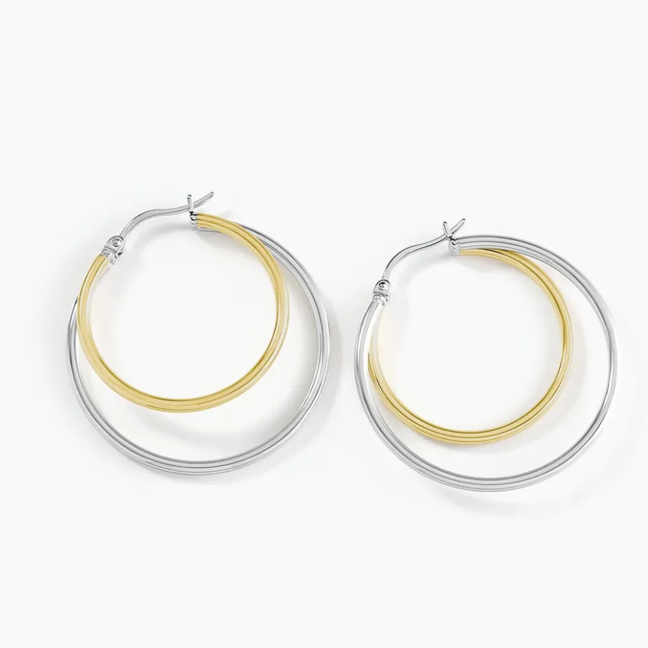 New Histoire d'Or Créoles Adisson Acier Bicolore