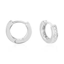 Hot Histoire d'Or Créoles Alexa Argent Blanc Oxyde De Zirconium