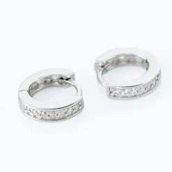 Hot Histoire d'Or Créoles Alexa Argent Blanc Oxyde De Zirconium