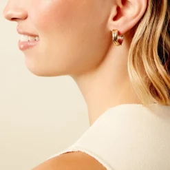 Sale Histoire d'Or Créoles Amae Plaque Or Jaune