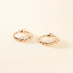 Hot Histoire d'Or Créoles Anastasia Argent Rose