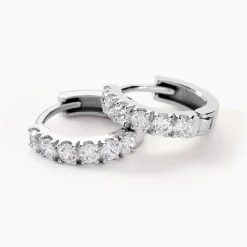 Histoire d'Or Créoles Andgelina Rondes De Zirconium* Boucles D'Oreilles|Boucles D'Oreilles Créoles