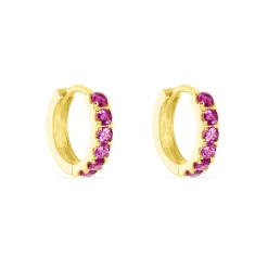 Histoire d'Or Créoles Andgelina Rondes Or Jaune Oxyde De Zirconium or jaune oxyde rose