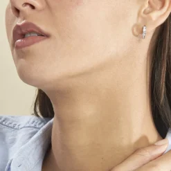 Sale Histoire d'Or Créoles Anne-sixtine Argent Blanc Oxyde De Zirconium