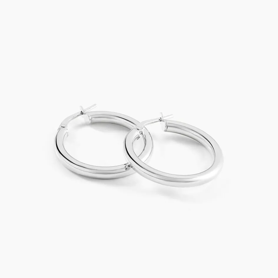 Hot Histoire d'Or Créoles Argent Blanc Anne