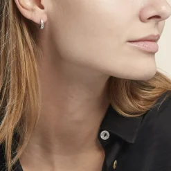 Outlet Histoire d'Or Créoles Argent Blanc Derren Oxydes De Zirconium