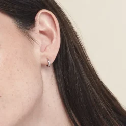 Hot Histoire d'Or Créoles Argent Blanc Eleanora